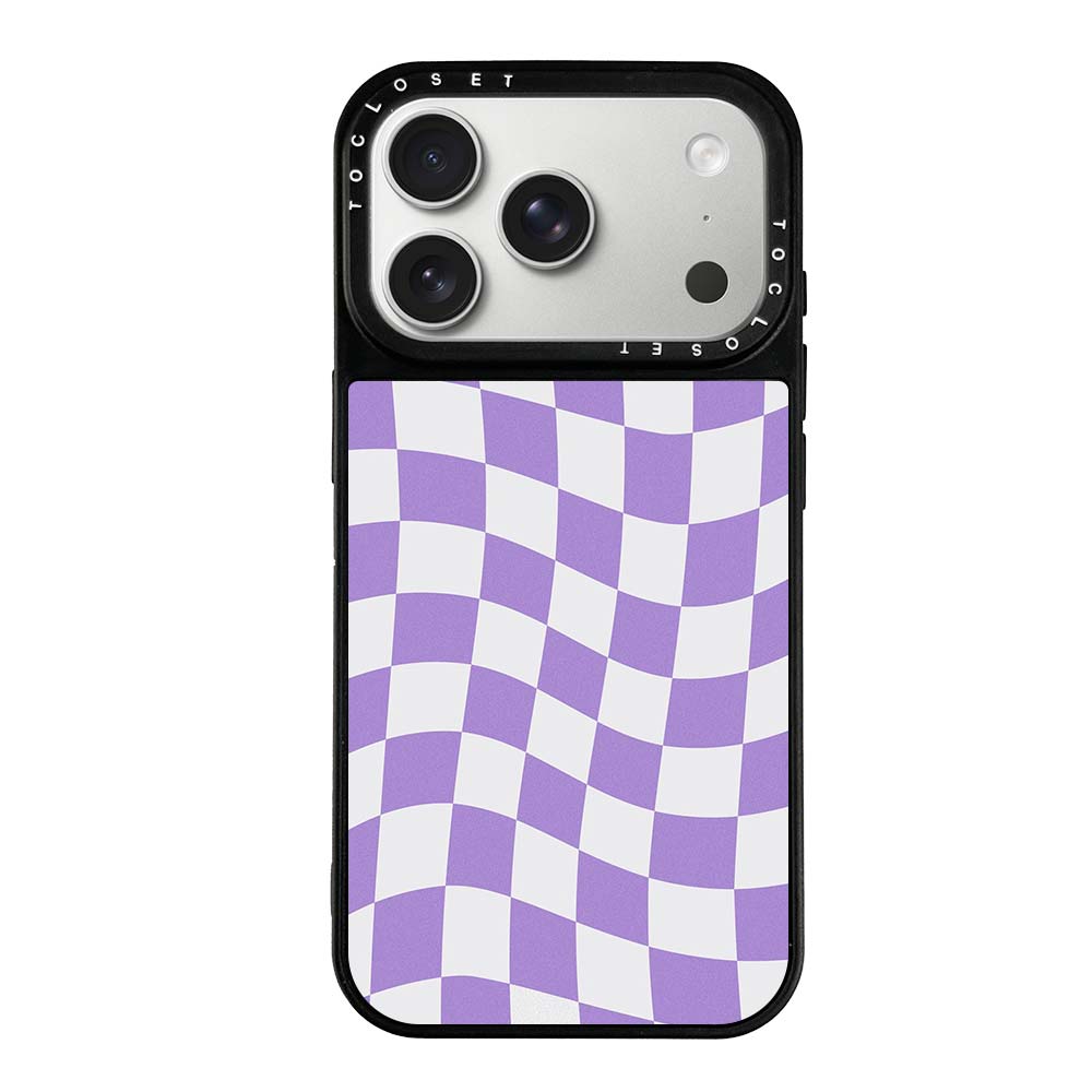 Purple Check Designer iPhone 17 Pro Case Cover