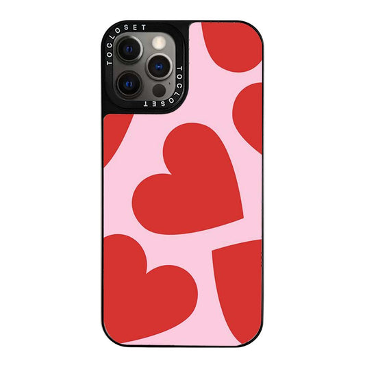 Bold Hearts Designer iPhone 12 Pro Case Cover