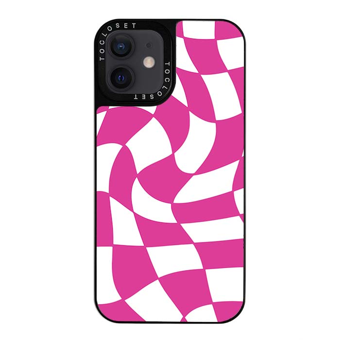 Pink Check Designer iPhone Case Cover