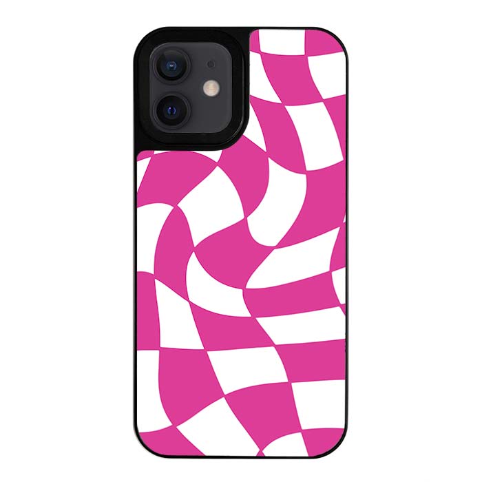Pink Check Designer iPhone Case Cover