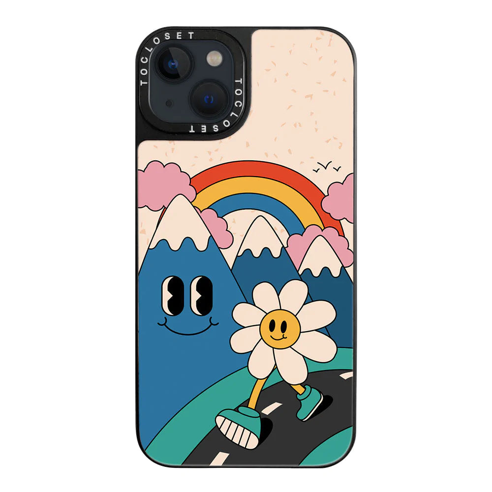Walking Daisy Designer iPhone 14 Plus Case Cover
