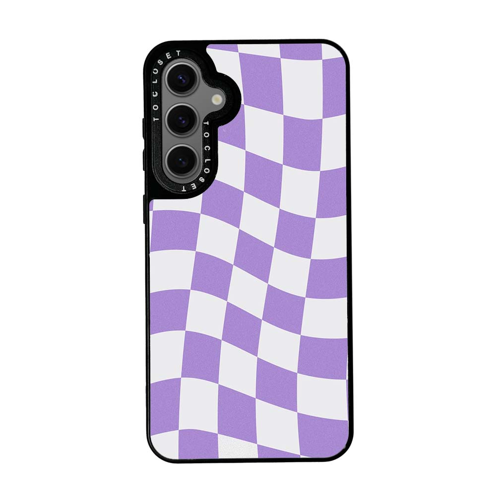 Purple Check Designer Samsung S23 FE Case Cover