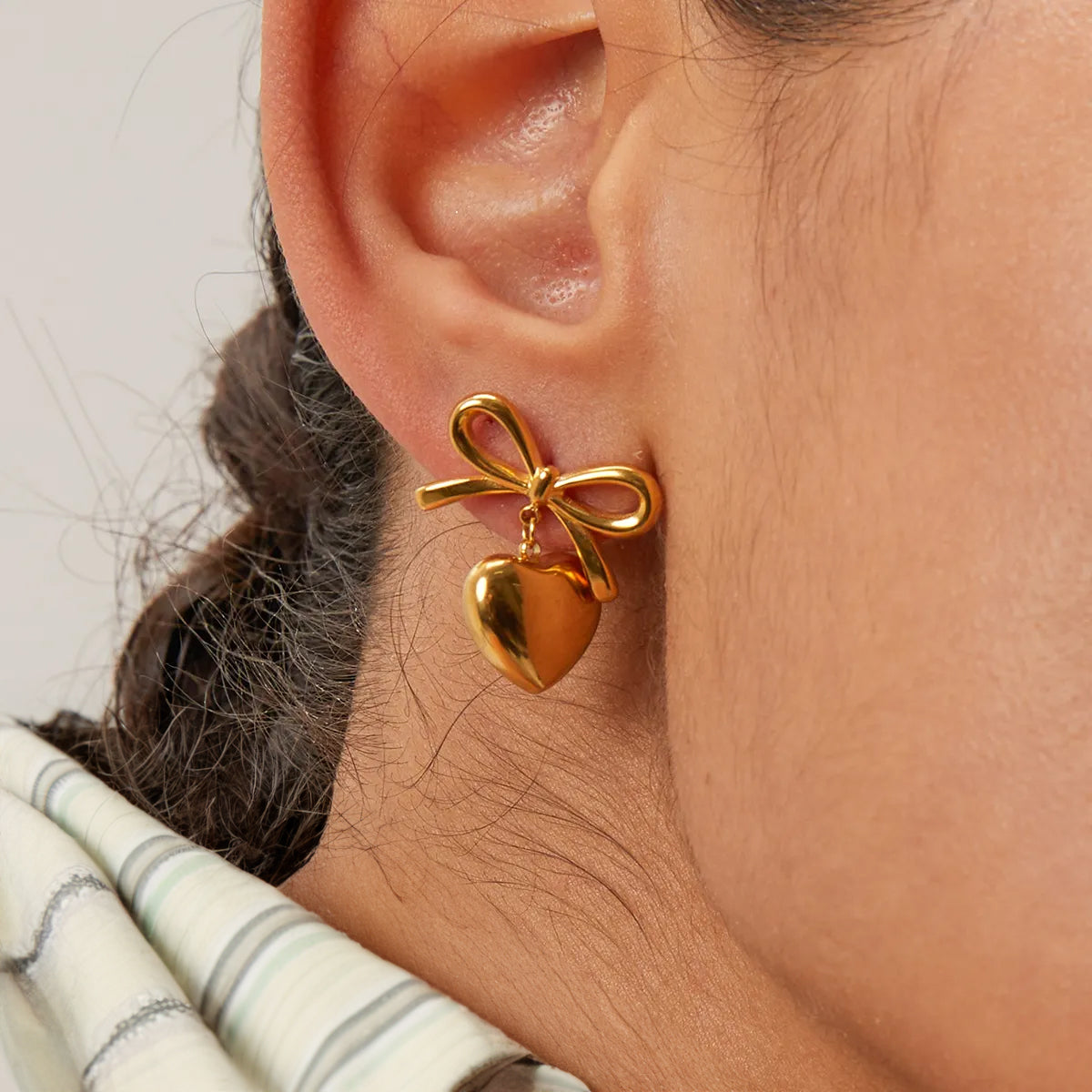 Bow Heart Earrings