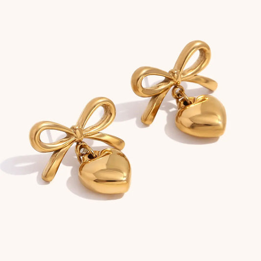 Bow Heart Earrings