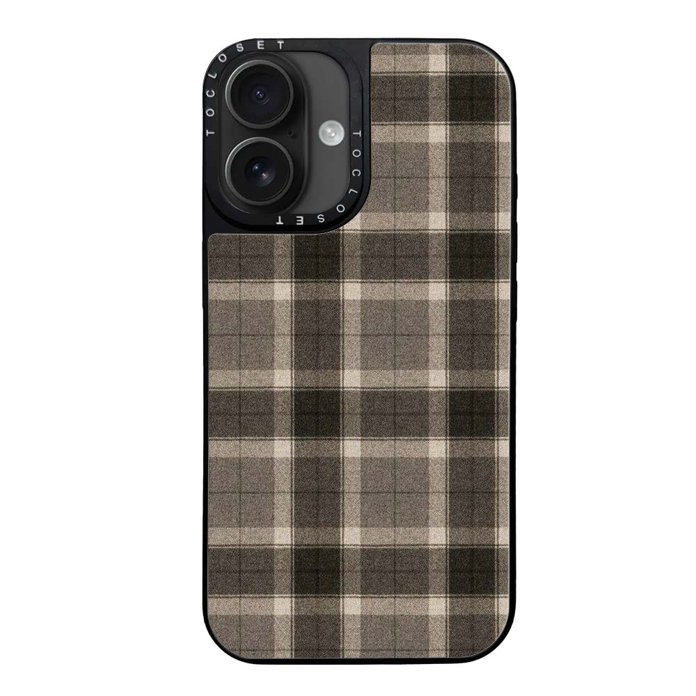 Earthy Plaid Designer iPhone 16 Plus Case Cover