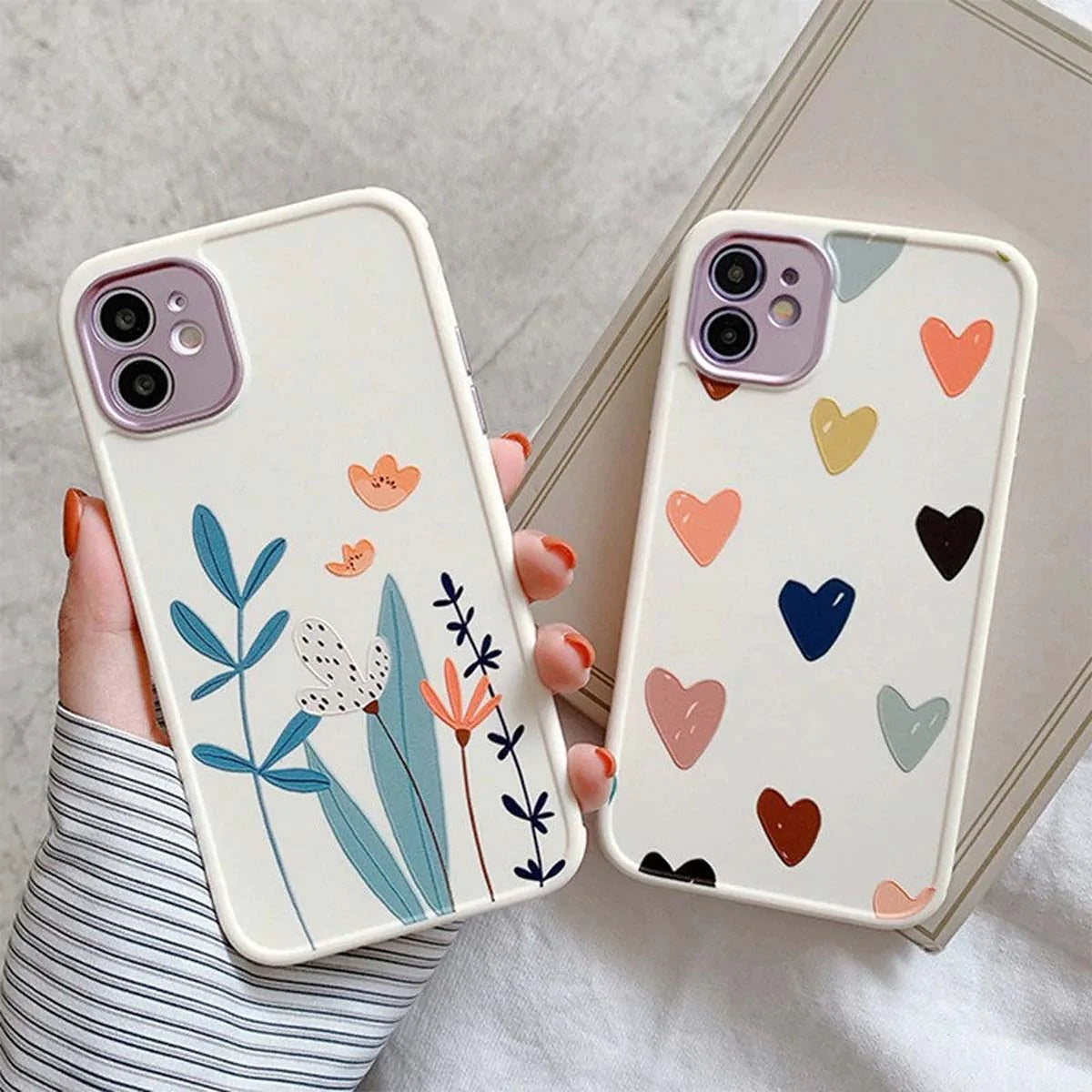 Heart & Floral Silicone iPhone Case