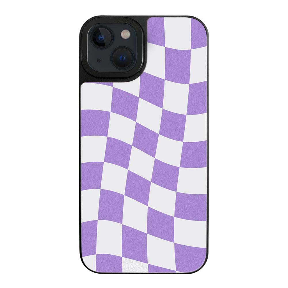 Purple Check Designer iPhone 13 Mini Case Cover