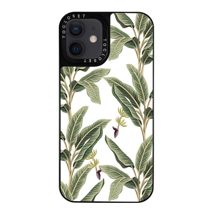 Tropical Banana Leaf Designer iPhone 12 Case Cover