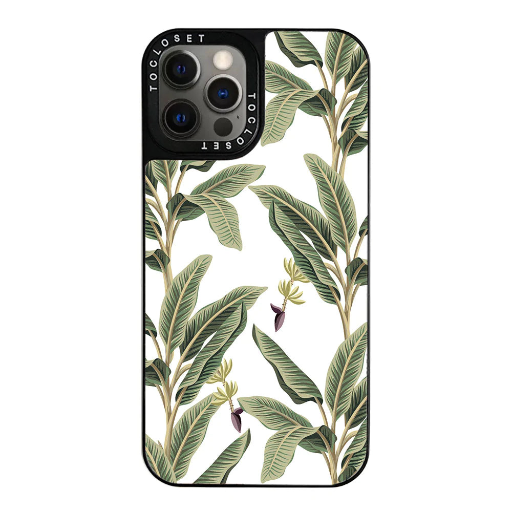 Tropical Banana Leaf Designer iPhone 12 Pro Case Cover