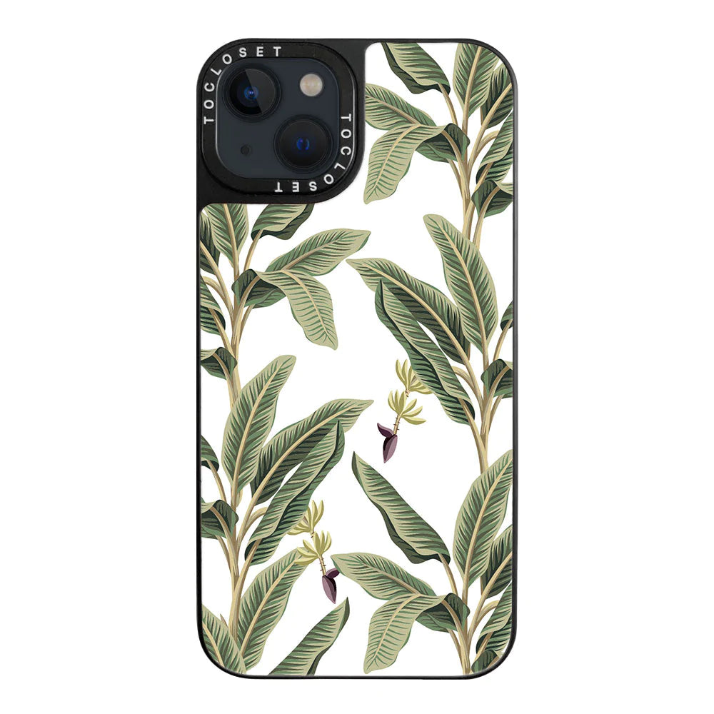 Tropical Banana Leaf Designer iPhone 13 Case Cover