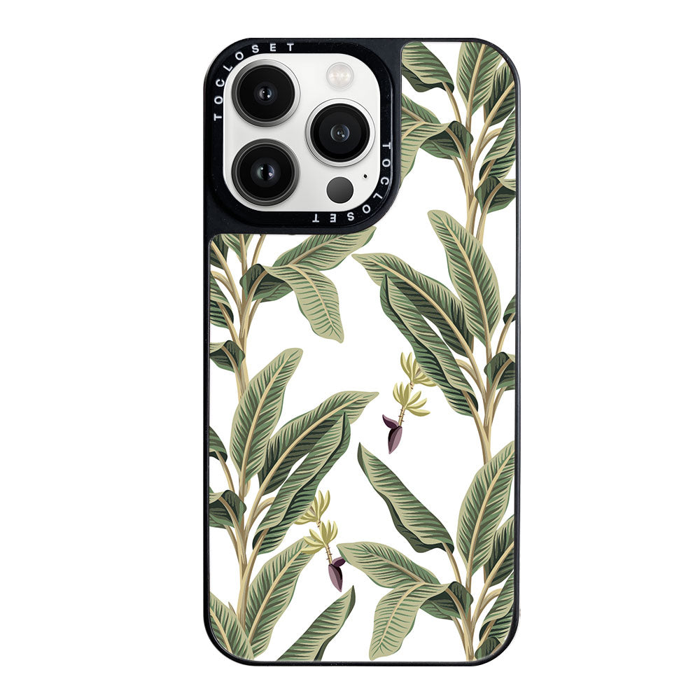 Tropical Banana Leaf Designer iPhone 14 Pro Case Cover