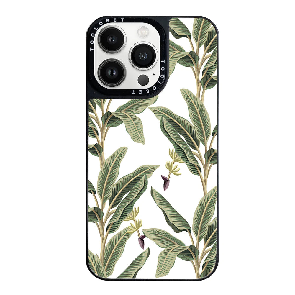 Tropical Banana Leaf Designer iPhone 14 Pro Max Case Cover