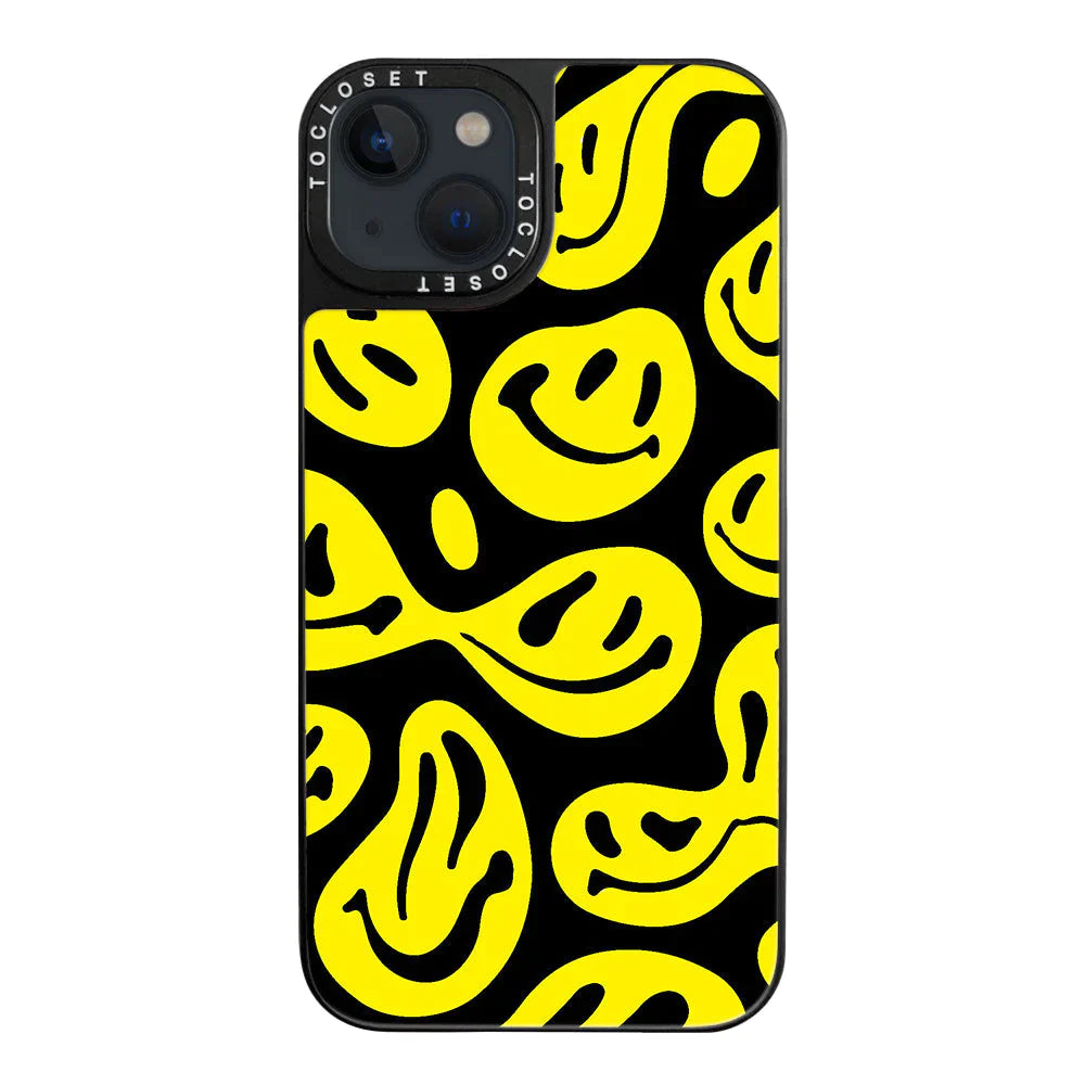 Melted Smiley Designer iPhone 15 Plus Case Cover