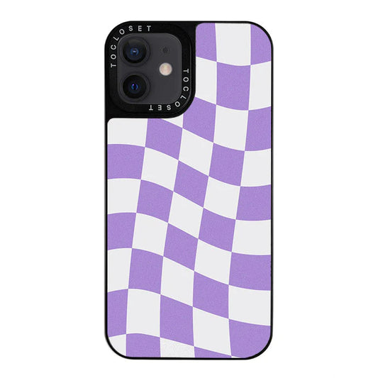 Purple Check Designer iPhone 11 Case Cover