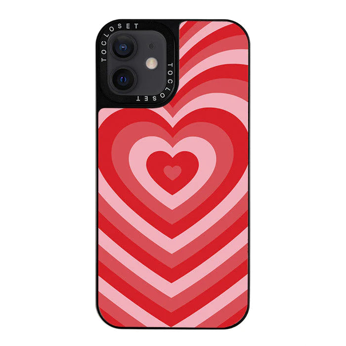 Red Hearts Designer iPhone 12 Case Cover